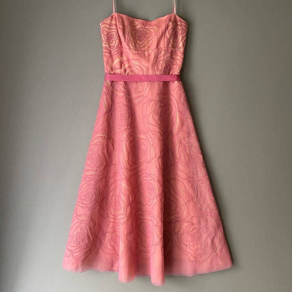 BCBGMaxAzria size 0 A-‎ line belted midi formal dress